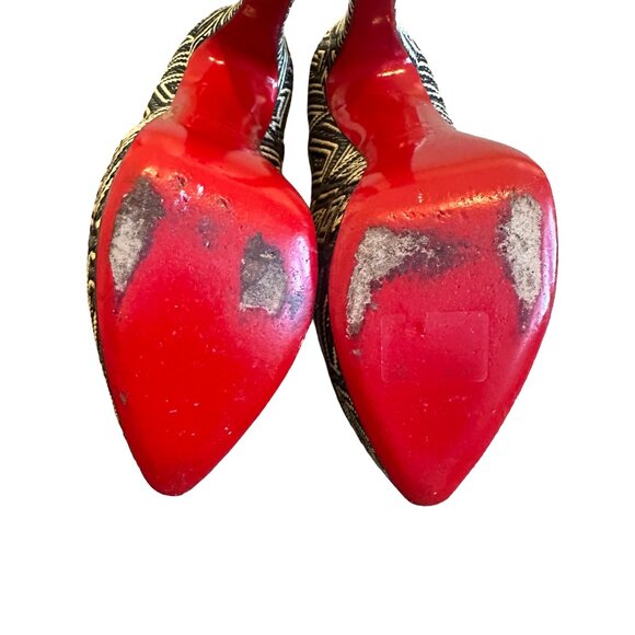 Christian Louboutin Daffodile Platform Pumps Heels Panama Geometrico Size 39 - Picture 2 of 16